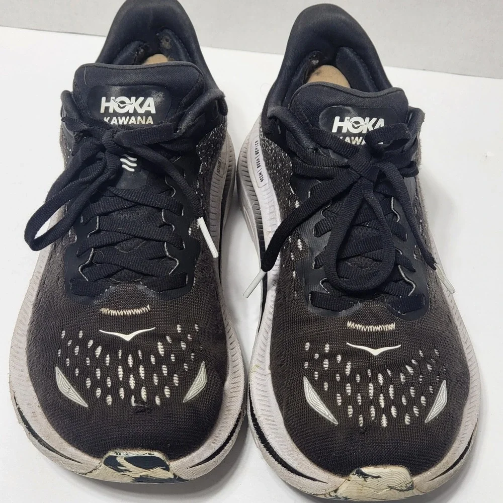 Hoka Kawana Womens‎ Black White Running Shoes Sneakers Size 8.5 1123164 BWHT